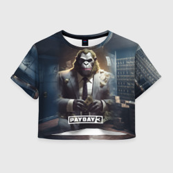 Женская футболка Crop-top 3D Gorilla                Payday    3