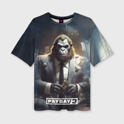 Женская футболка oversize 3D Gorilla                Payday    3