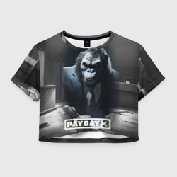 Женская футболка Crop-top 3D Payday 3 big gorilla