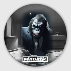 Круглый коврик для мышки Payday 3 big gorilla