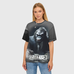 Женская футболка oversize 3D Payday 3 big gorilla - фото 2