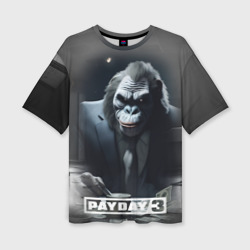 Женская футболка oversize 3D Payday 3 big gorilla