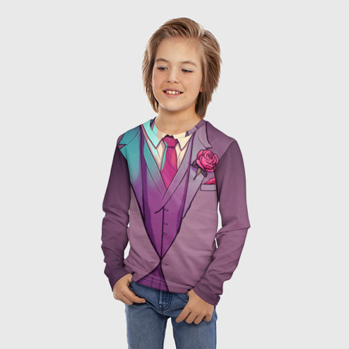 Детский лонгслив 3D Розовый пиджак мафиозника - босс мафии Зубенко, цвет 3D печать - фото 3