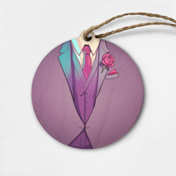 Деревянная игрушка круг Розовый пиджак мафиозника - босс мафии Зубенко