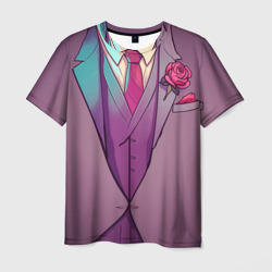 Мужская футболка 3D Розовый пиджак мафиозника - босс мафии Зубенко