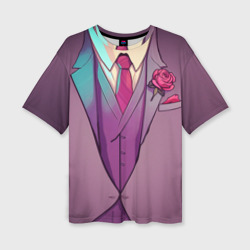 Женская футболка oversize 3D Розовый пиджак мафиозника - босс мафии Зубенко