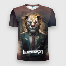 Мужская футболка 3D Slim Payday 3 lion