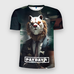 Мужская футболка 3D Slim Payday 3  lion