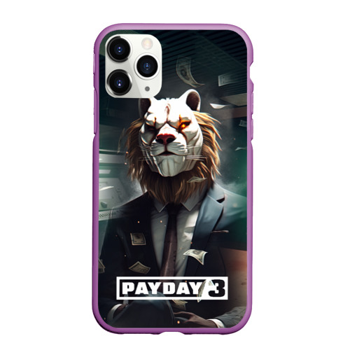 Чехол для iPhone 11 Pro Max матовый Payday 3  lion, цвет фиолетовый