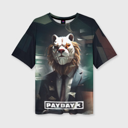 Женская футболка oversize 3D Payday 3  lion