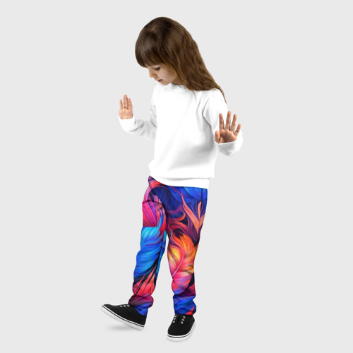 Детские брюки 3D Экзотические перья, цвет 3D печать - фото 3