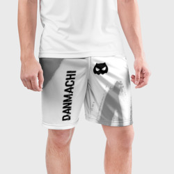 Мужские шорты спортивные DanMachi glitch на светлом фоне: надпись, символ - фото 2