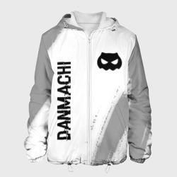 Мужская куртка 3D DanMachi glitch на светлом фоне: надпись, символ