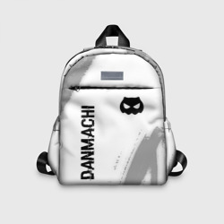 Детский рюкзак 3D DanMachi glitch на светлом фоне: надпись, символ