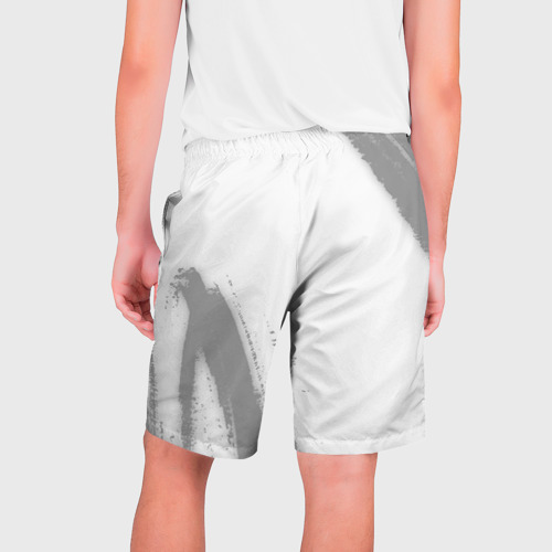 Мужские шорты 3D DanMachi glitch на светлом фоне: надпись, символ, цвет 3D печать - фото 2