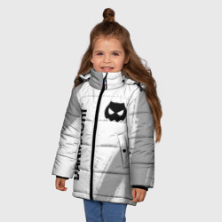 Зимняя куртка для девочек 3D DanMachi glitch на светлом фоне: надпись, символ - фото 2