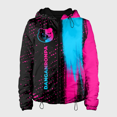 Женская куртка 3D Danganronpa - neon gradient: по-вертикали, цвет черный