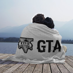 Плед 3D GTA glitch на светлом фоне: надпись и символ - фото 2