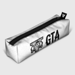 Пенал школьный 3D GTA glitch на светлом фоне: надпись и символ