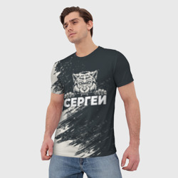 Мужская футболка 3D Сергей зубастый волк - фото 2