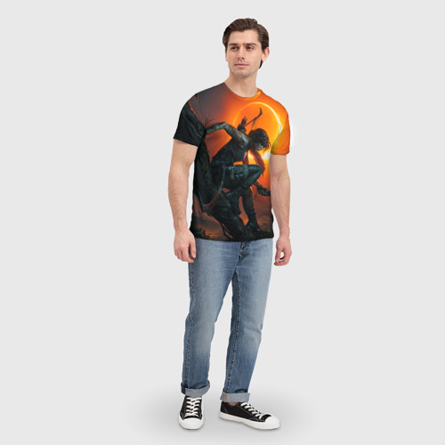 Мужская футболка 3D Тень Лары Крофт, цвет 3D печать - фото 5