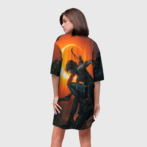 Платье-футболка 3D Тень Лары Крофт, цвет 3D печать - фото 4