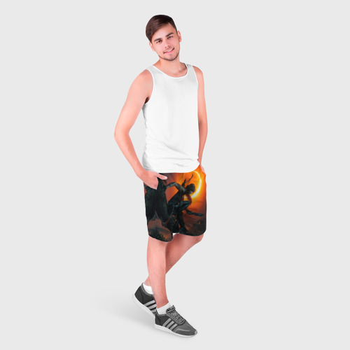 Мужские шорты 3D Тень Лары Крофт, цвет 3D печать - фото 3