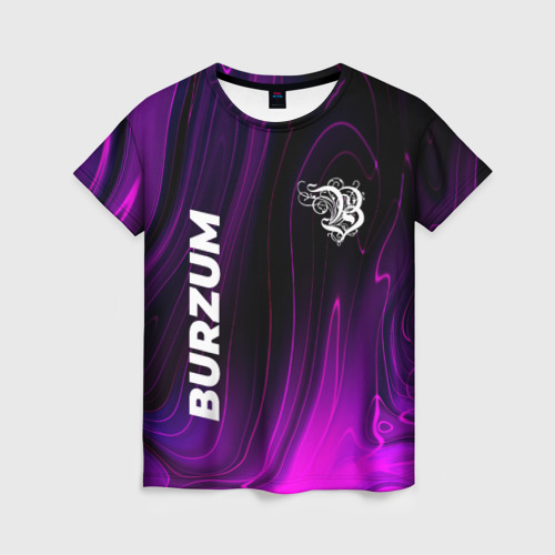 Женская футболка с принтом Burzum violet plasma, вид спереди №1