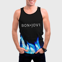 Мужская майка 3D Bon Jovi blue fire - фото 2