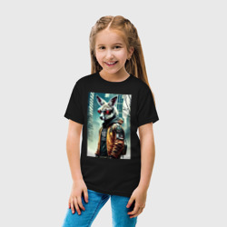 Детская футболка хлопок Кенгуру в Нью-Йорке - Киберпанк - нейросеть - фото 2