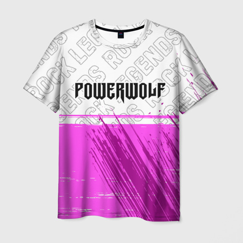 Мужская футболка 3D с принтом Powerwolf rock legends: символ сверху, вид спереди #2