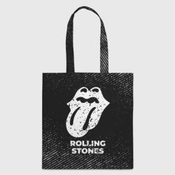 Шоппер 3D Rolling Stones с потертостями на темном фоне