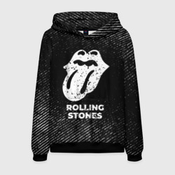 Мужская толстовка 3D Rolling Stones с потертостями на темном фоне