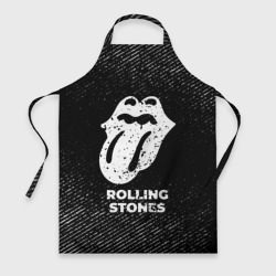Фартук 3D Rolling Stones с потертостями на темном фоне