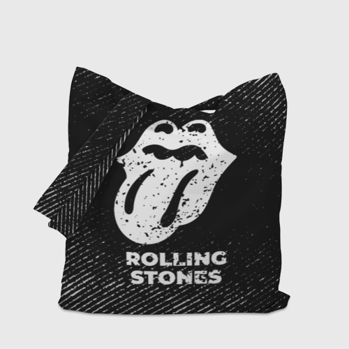 Шоппер 3D Rolling Stones с потертостями на темном фоне - фото 4