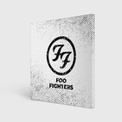 Холст квадратный Foo Fighters с потертостями на светлом фоне