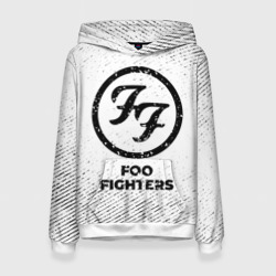 Женская толстовка 3D Foo Fighters с потертостями на светлом фоне