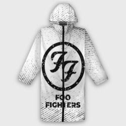 Женский дождевик 3D Foo Fighters с потертостями на светлом фоне