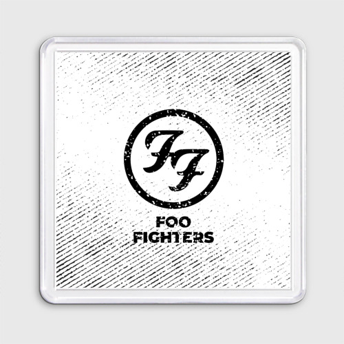 Магнит 55*55 Foo Fighters с потертостями на светлом фоне