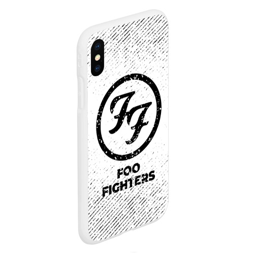 Чехол для iPhone XS Max матовый Foo Fighters с потертостями на светлом фоне - фото 3