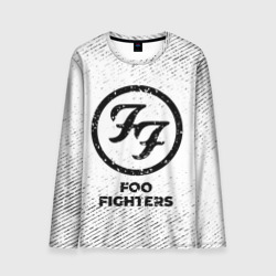 Мужской лонгслив 3D Foo Fighters с потертостями на светлом фоне