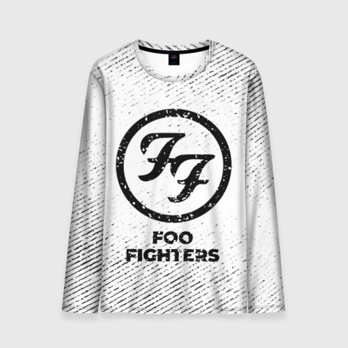 Мужской лонгслив 3D Foo Fighters с потертостями на светлом фоне, цвет 3D печать