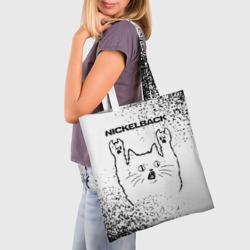 Шоппер 3D Nickelback рок кот на светлом фоне - фото 2