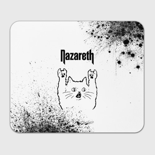 Прямоугольный коврик для мышки Nazareth рок кот на светлом фоне