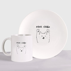 Набор: тарелка + кружка Papa Roach - rock cat