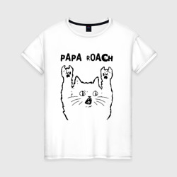 Papa Roach - rock cat – Женская футболка хлопок с принтом купить со скидкой в -20%