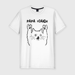 Мужская футболка хлопок Slim Papa Roach - rock cat