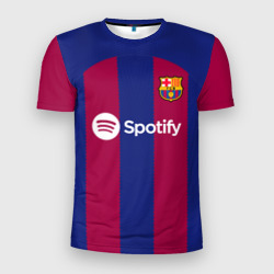 Мужская футболка 3D Slim ФК Барселона форма 23-24 домашняя