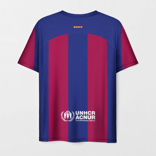 Мужская футболка 3D ФК Барселона форма 23-24 домашняя, цвет 3D печать - фото 2