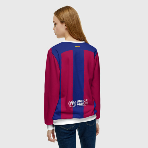 Женский свитшот 3D ФК Барселона форма 23-24 домашняя, цвет 3D печать - фото 4